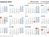 Festivos autonómicos: 6 de enero, día de Reyes (Epifanía del Señor); 17 de abril, Jueves Santo; 17 de mayo, Día de las Letras Gallegas; 25 de julio, Santiago Apóstol. Día de Galicia.