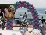 Los 'streamers' Luqueta y Giuliana “Caju” Capitani, en su fiesta de 'gender reveal'.
